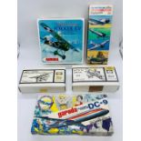 Six boxed aircraft model kits to include Garuda McDonnell Douglas DC-9, Japan Naval Plane, Pitts S.