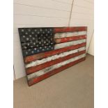 A large wooden paneled American flag (180cm x 96cm)