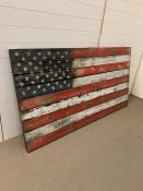 A large wooden paneled American flag (180cm x 96cm)