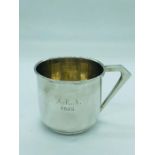 A Hallmarked silver cup, engraved 1935