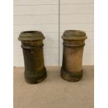 A pair of Doulton Lambeth chimney pots