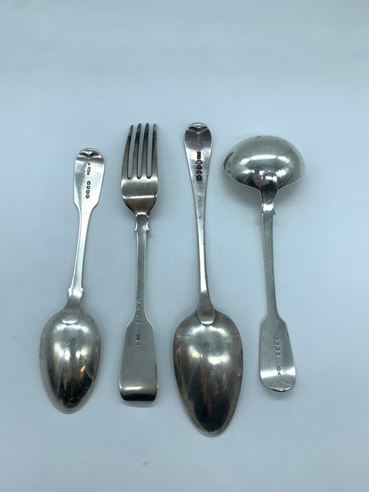 A Selection of Silver cutlery to include Georgian spoon, Victorian soup ladle etc. - Image 3 of 5