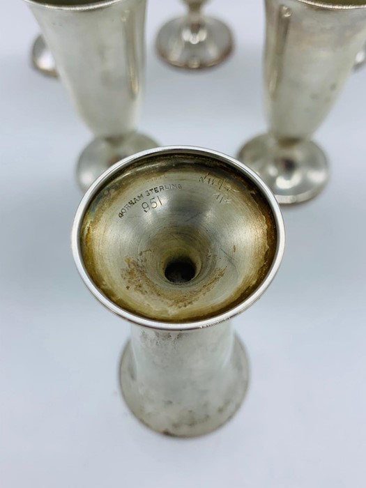 Six Gorham sterling silver sherry glasses by J.E Caldwell and Co Philadelphia - Image 3 of 3