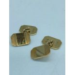 A Set of 9 ct gold chain link cuff links (9.6g) Birmingham 1965