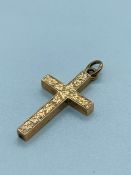 A Small 9 ct yellow gold cross (2.2g)