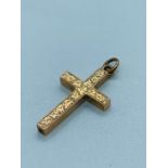 A Small 9 ct yellow gold cross (2.2g)