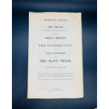 Suspension of Slave Trade Parliamentary Paper, published 1849. 4pp