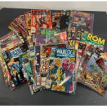 A Large Number of Comics to include titles X Factor, Justice League, Rom, Spawn, Star Trek, Thor