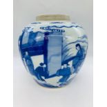 A 19th Century Blue and White Ginger Jar