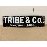 A Tribe & Co Enamel adverting Sign H33cm x L121cm