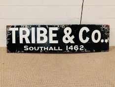 A Tribe & Co Enamel adverting Sign H33cm x L121cm