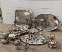 A selection of silver plated items