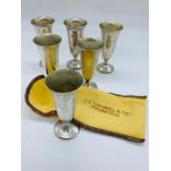 Six Gorham sterling silver sherry glasses by J.E Caldwell and Co Philadelphia