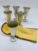 Six Gorham sterling silver sherry glasses by J.E Caldwell and Co Philadelphia