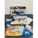 A various selection of boxed aircraft kits to include, Miles M39 1/72 Libellula, Wood Boutique
