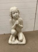 A plaster sculpture of a little boy (Approx 70cm tall)