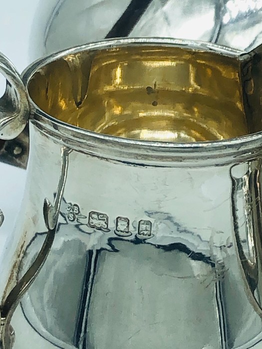 A Silver Tea Service to include Teapot, sugar bowl and milk jug. Hallmarked and makers mark CB & S - Image 2 of 2