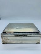 Large silver cigarette box S & Co Birmingham 1946