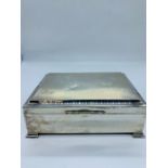 Large silver cigarette box S & Co Birmingham 1946