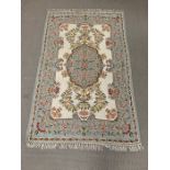 Handmade crewel embroidery rug/wall hanging 100% cotton and 100% wool made in Kashmir (India) (4 x