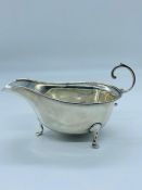 A silver sauce boat London 1924