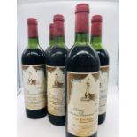 Six Bottles of 1981 Chateau Moutone Baronne Philippe