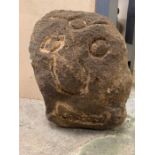 A Medieval Stone Head (H28cm W19cm)