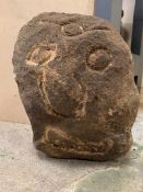 A Medieval Stone Head (H28cm W19cm)