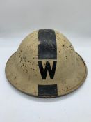 A WWII Air Raid Wardens Helmet