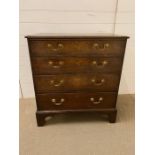 A mahogany four drawer chest of drawers (H89cm W82cm D48cm)