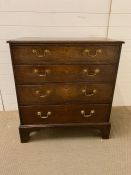 A mahogany four drawer chest of drawers (H89cm W82cm D48cm)