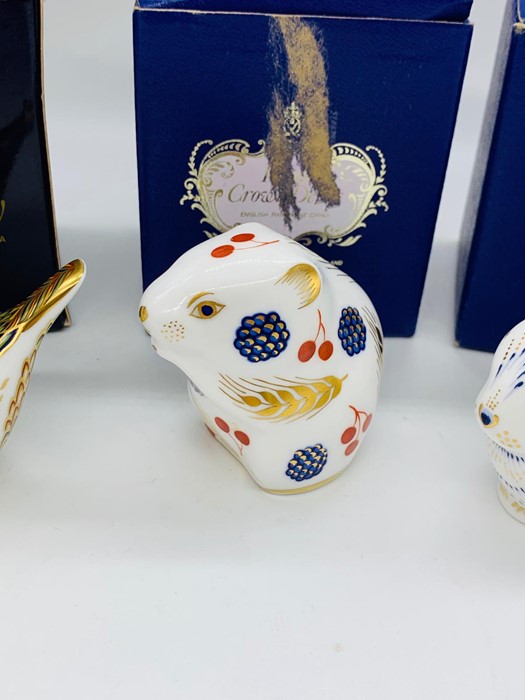 A selection of boxed Royal Crown Derby china animals to include Bunny, Robin, Harvest Mouse and - Image 3 of 3