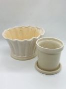 Two pottery plant pots
