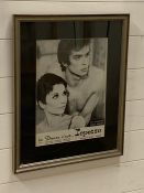 A framed poster from a French Dance Company of Zizi Jeanmaire and Rudolf Noureiev.