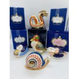 A selection of boxed Royal Crown Derby animals