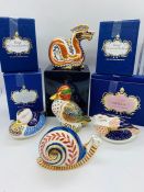 A selection of boxed Royal Crown Derby animals