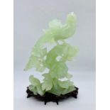 A Chinese jade figure of pheasants, birds and flowers