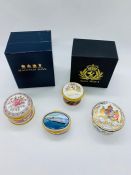 A selection of china pill boxes