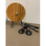 A selection of gym equipment to include Everlast speed ball platform along with push up handles