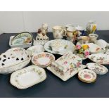 A selection of china with various makers to include Wedgwood, Royal Windsor, Royal Worcester etc