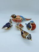 Five Royal Derby china birds