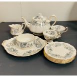Small selection of Royal Albert bone china "Silver Maple", teapot, milk jug, sandwich plate etc
