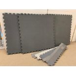 Fiver rubber heavy duty gym floor tiles and four tile edges (102cm sq)