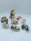 A selection of Royal Crown Derby china animals to include Puppy, Bank Vale, Meadow Rabbit etc