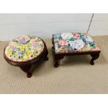 Two needlework footstools