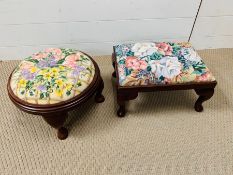 Two needlework footstools