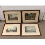 After Robert Havell Junior (1793-1878),A set of four hand coloured engravings on paper with a