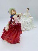 Two Royal Doulton figures "Autumm Breezes" and "My Love"