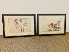 A Pair of Japanese Floral Prints