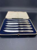 Boxed set of Silver handled Butter Knives